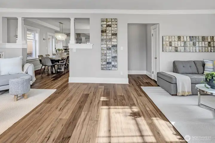 Wide, welcoming entry way into your living room