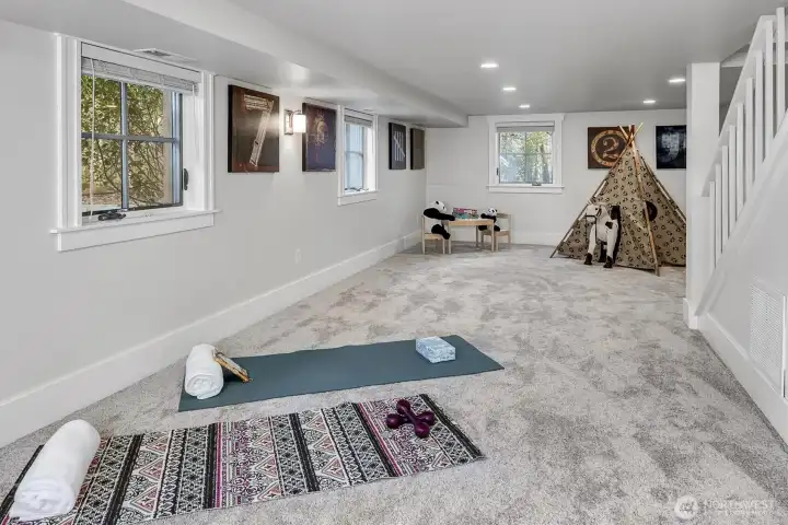 Large family room downstairs offers lots of flexibility