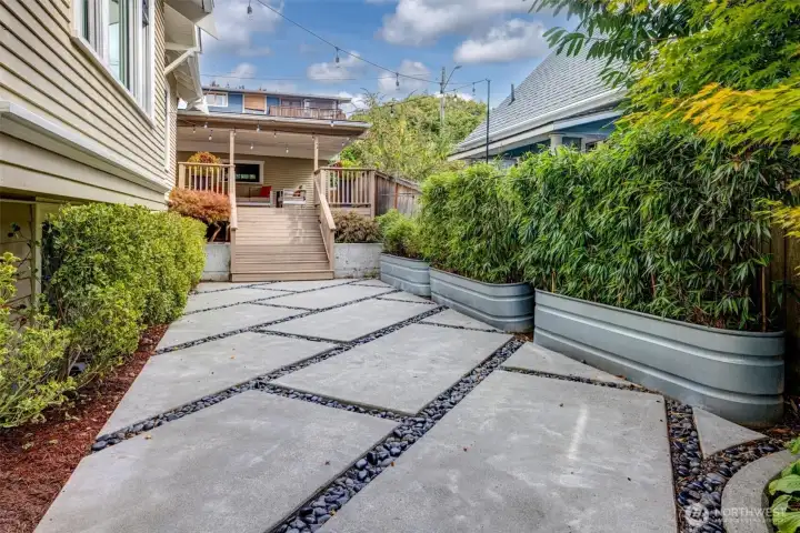 Custom concrete side terrace