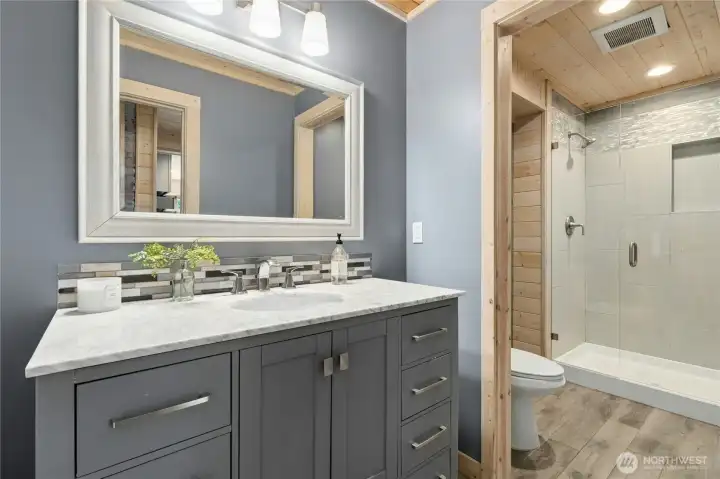 Lower-level bathroom