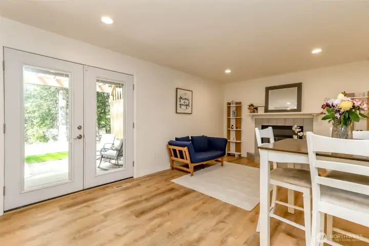 French doors leading to covered patio.