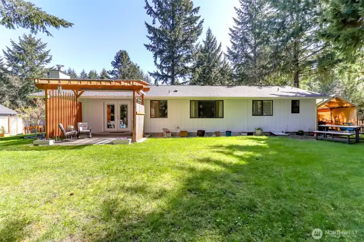 Plenty of room to stretch out here for play or gardening.