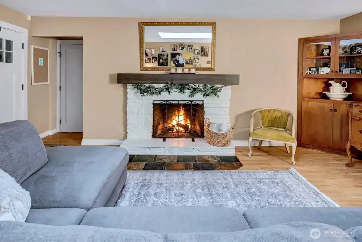 Wood burning fireplace warm and cozy!