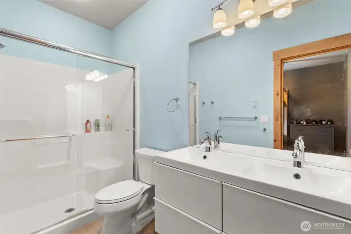 1 of 2 ensuite baths on lower level