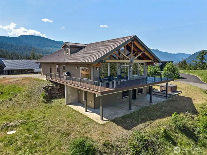 Wrap-around deck and patios to highlight the 360 degree views