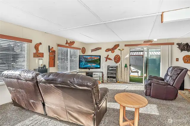 Living room looking towards sliding glass