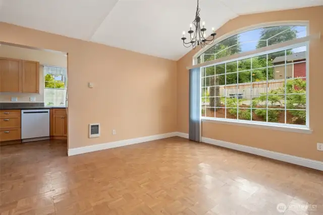 Dining room is just off of the kitchen