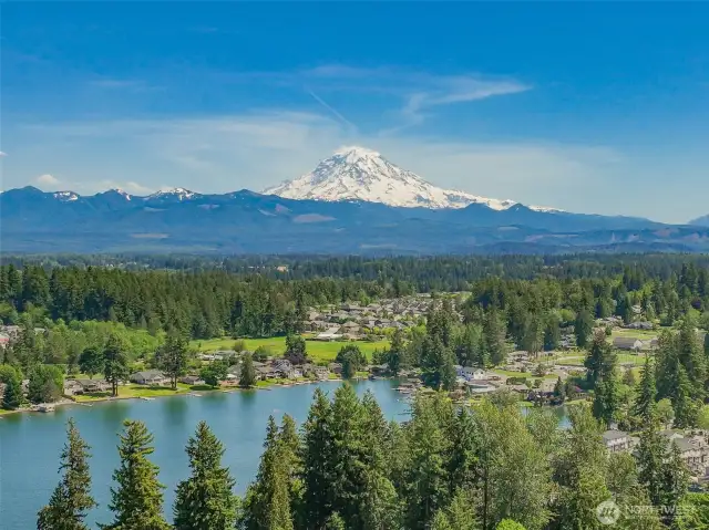 Mt Rainier View from Aerial above property