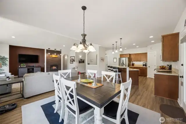 Spacious living area with easy-care LVP flooring.