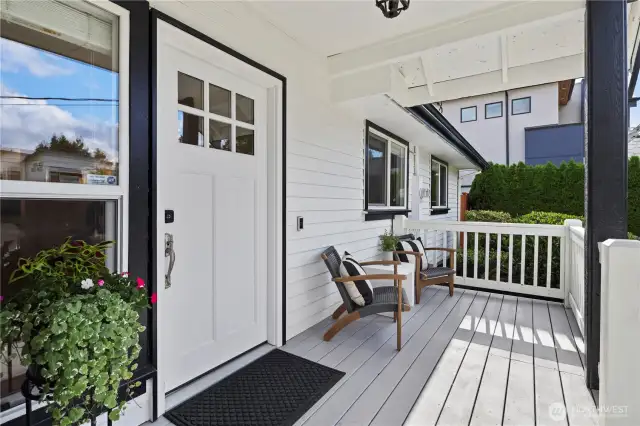 Covered front porch. Great for sitting and waving to neighbors and people out for their afternoon strolls and bike rides.