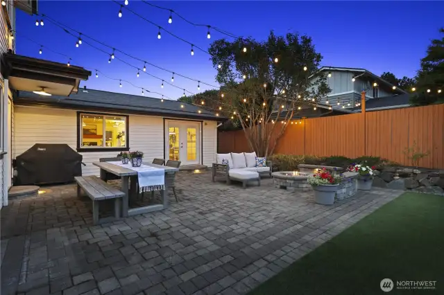 The new owner will love this incredible patio. Great for entertaining, BBQ'ing, dinner under the bistro lights, and stories by the fire pit.
