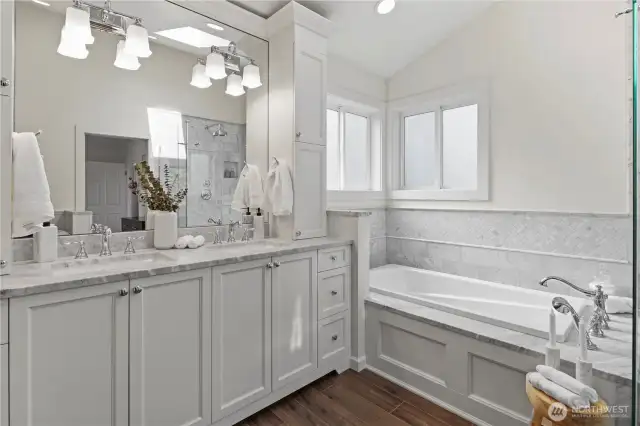 Absolutely gorgeous detail in this bathroom.