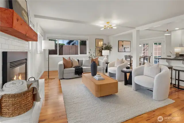 Oak hardwood floors throughout the main floor.