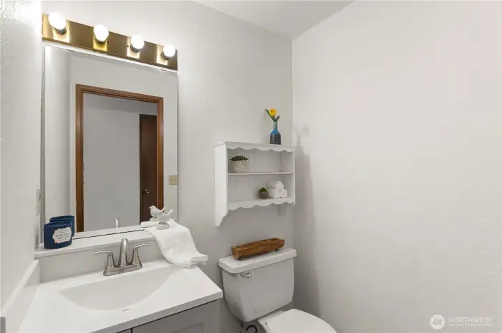 Updated downstairs bathroom.