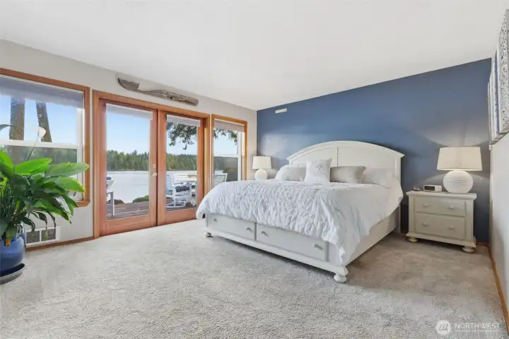 Imagine waking up to these gorgeous views and private doors leading onto the deck.