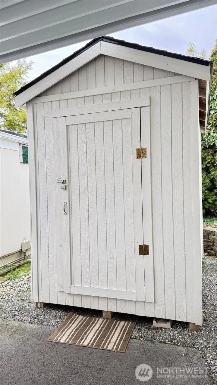 Spacious shed for additional storage.