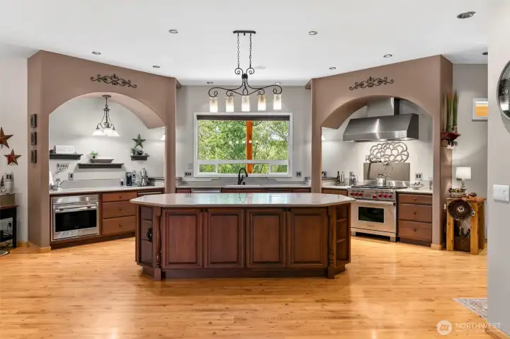 Gourmet kitchen with high-end upgrades throughout.