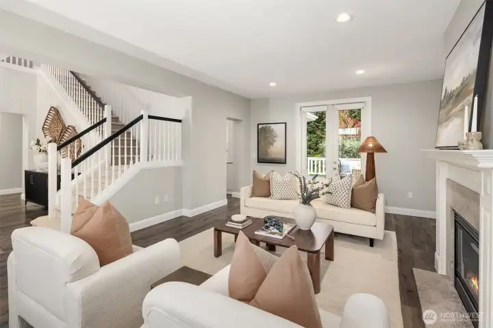 Living area opens to back deck