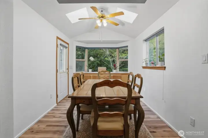 Dining area has easy access to the backyard and tons of natural light.