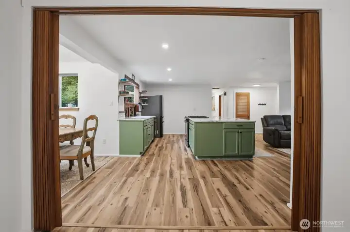 Close off the family room for a cozy movie night.