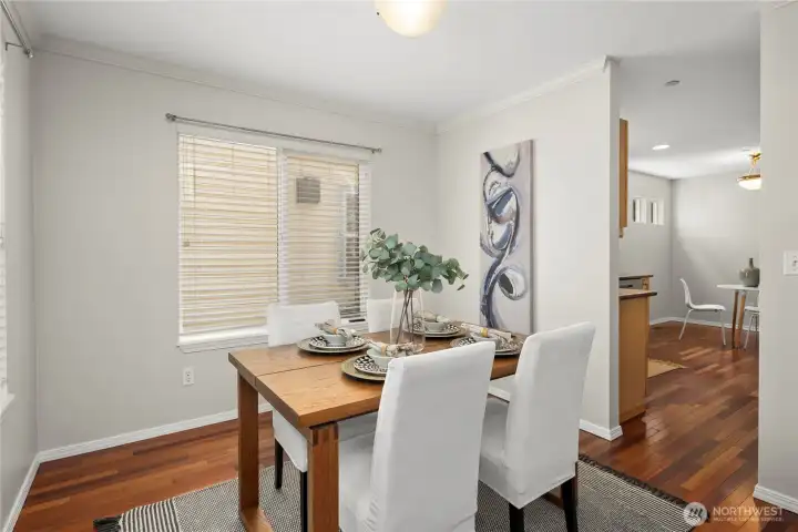 upon entry you have a formal living room to the right a formal dining area to the left