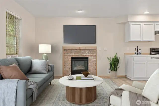 Virtually staged Living room