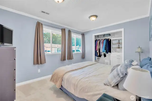 one of three bedrooms