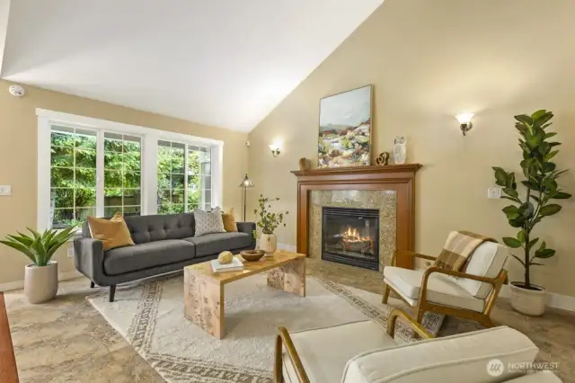 Step into an additional living space right off the kitchen.
