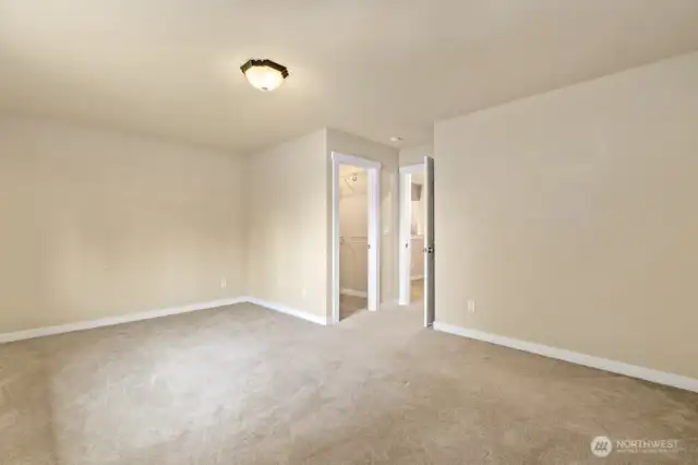 First bedroom of three upstairs with another spacious closet!