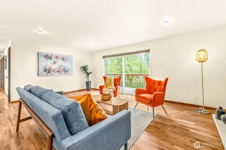 Living room overlooks the huge garden
