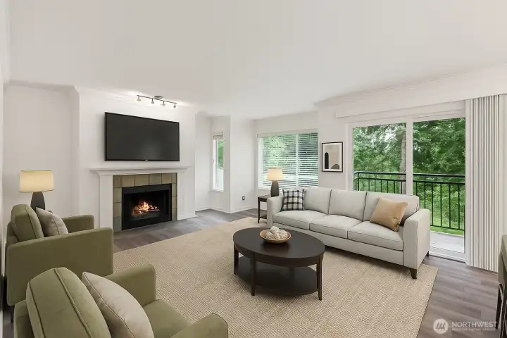 virtually staged living room