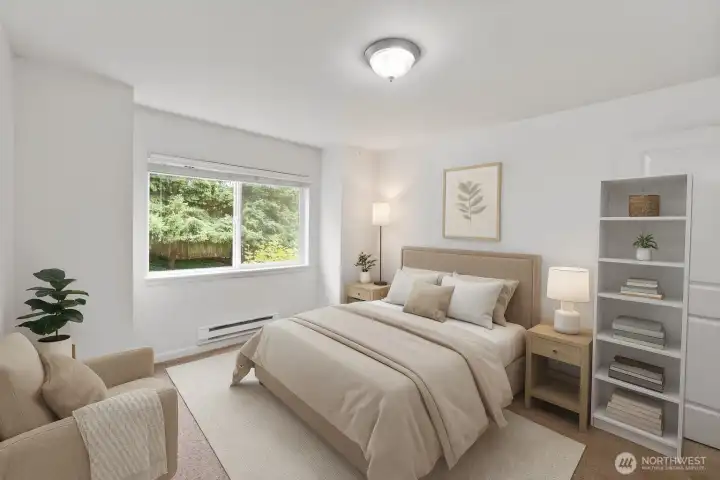 Virtually staged bedroom 1
