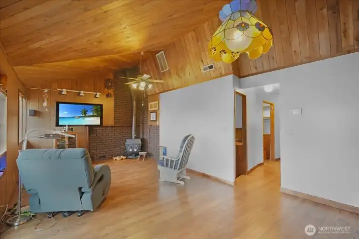 Livingroom with the second wood stove