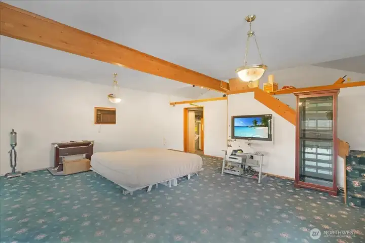 Recreation room with loft and storage