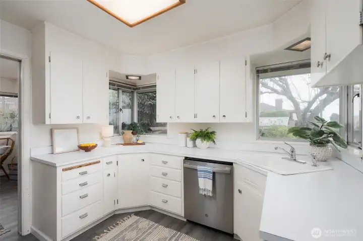 Kitchen looks east so primed for the pretty morning sunrises.