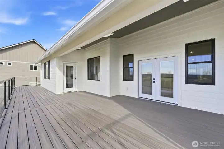 Stunning sunset views from wrap-around deck.