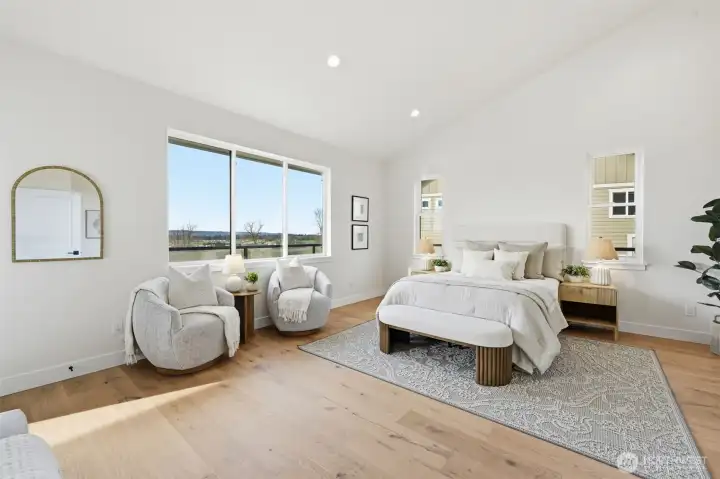 Luxurious primary suite.
