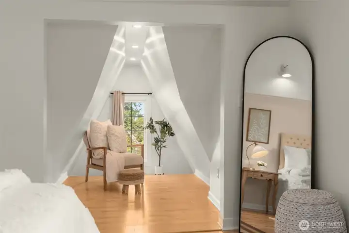 A true primary-style retreat with privacy and charm.