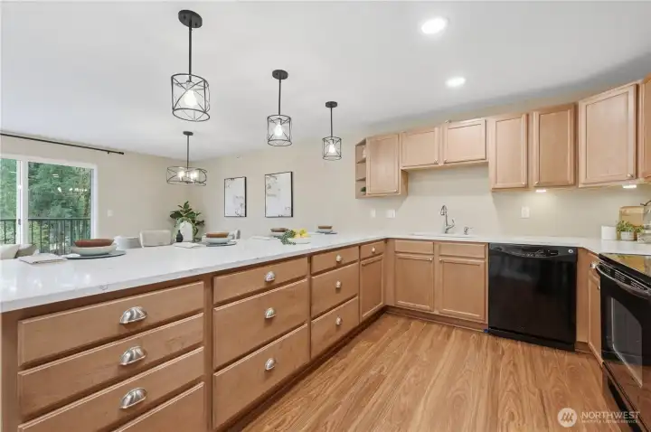 Huge, updated kitchen! Lots of storage.