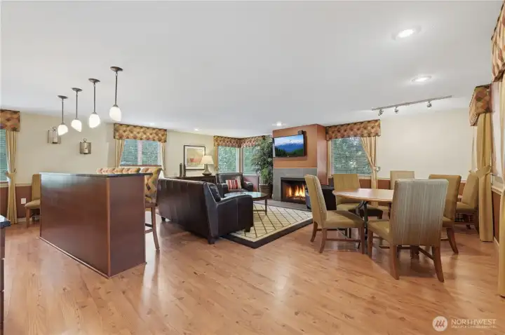 Party room across from gym.  Access up stairs on left side of mail room.