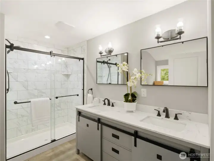 The owner hand-picked this bathroom with the utmost care and the finished product is stunning.