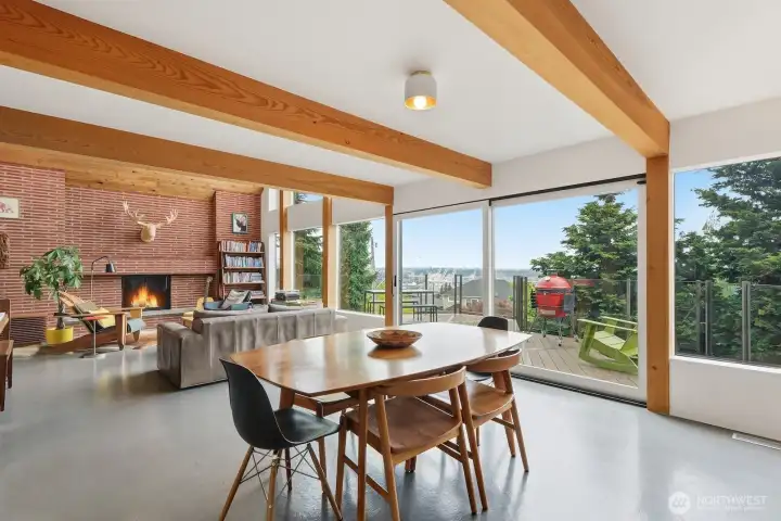 Living spaces flow together easily for smooth day-to-day or the perfect layout for get-togethers of any size.