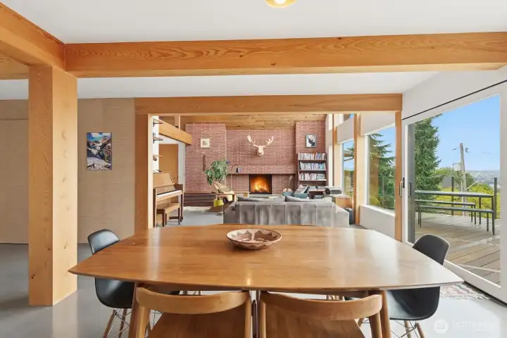 Pull up a chair, there's plenty of room for everyone at the table in this dining space!