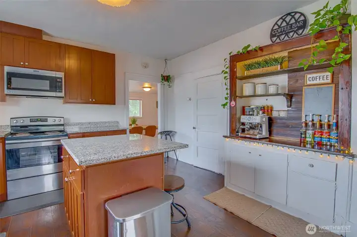 The heart of the home is right in the center of the home.