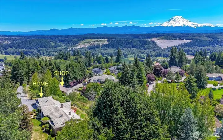 Ariel view of home & shop