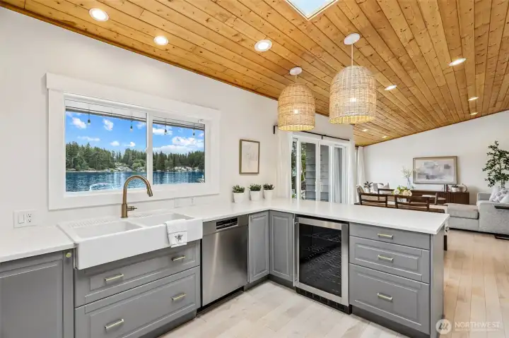 Kitchen with wine fridge