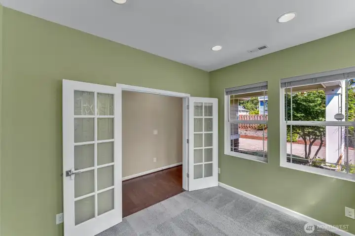 Main floor office, flex space or 5th bedroom. Main floor office, flex space or 5th bedroom.
