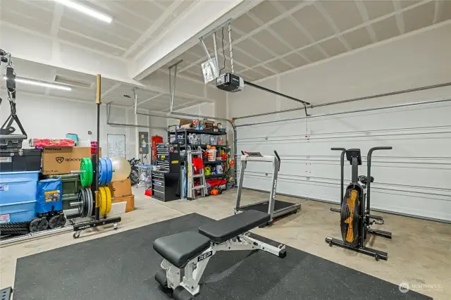 Plenty of storage in garage