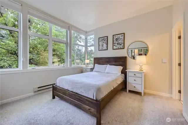 Primate Bedroom with Green Trees for Privacy