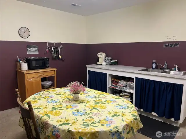 There is a kitchen sink for downstairs use.